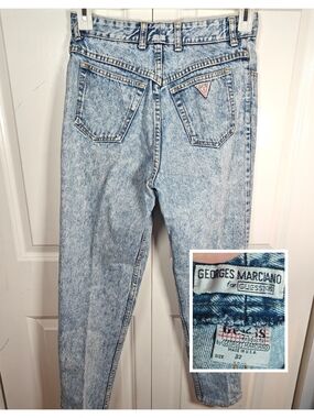 Vintage 80s Guess Georges Marciano Acid Wash Jeans Mens 28x29 Tapered Made in US